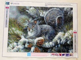 Diamond Art Painting COMPLETED HANDMADE GREY SQUIRREL Canvas 12” x 16&quot; - $36.99