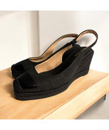 Cole Haan Cloudfeel Espadrille Black Wedge Slingback Women&#39;s Size 6.5 EUC - $84.31 CAD