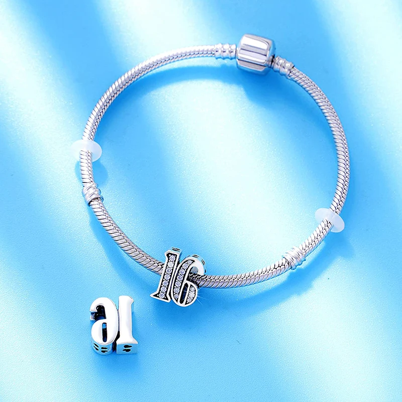 Sporting New 925 Sterling Silver 26 A to Z Letter Charm 16th 18th Bead Fit Origi - £18.44 GBP