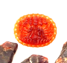 Panchmukhi Hanuman Small Idol made from Natural Hessonite Gomad Gemstone - $222.75