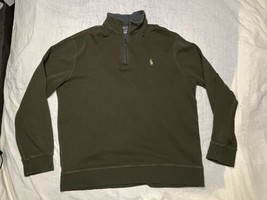 Polo Ralph Lauren Men’s Quarter Zip Pullover Large Green - £9.47 GBP