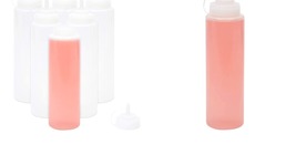 32 Oz Clear 6 Pack Plastic Condiment Squeeze Bottles for Sauces Liquids Ketchup - £31.71 GBP