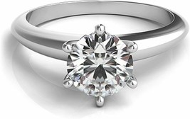 0.75CT Forever One 6 Prong Style Moissanite Solitaire Wedding Ring 18K WG - $777.15