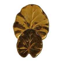Gay Boyer Belt Buckle Vintage 80s Lily Pads Disco Gold Tone Retro Mid Century  - $26.72