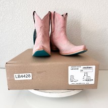 Lane LEXINGTON Pink Ankle Cowboy Boots 8.5 Leather Western Bootie Short Snip Toe - £139.18 GBP