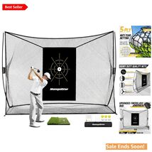 Complete Golf Hitting Kit: 10x7ft Net, Mat, Tees &amp; Balls for Ultimate Pr... - $195.97