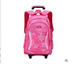 Kid&#39;s Travel Rolling luggage Bag School Trolley Backpack girls backpack On wheel - £76.81 GBP