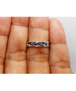 925 Sterling Silver Footprint Toe Ring Oxidized Adjustable Ring Size US4.5 - £13.58 GBP