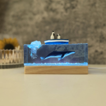 Ocean deep Resin Lamp Whale Epoxy Lights Gifts Custom Lamp Home Decor - £55.66 GBP