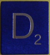 Scrabble Tiles Replacement Letter D Blue Wooden Craft Game Part Piece 50th Ann. - £0.95 GBP