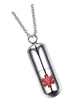 Fashion Pill Case Capsule Pendant Necklace Stainless - $70.11 CAD