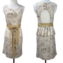 New Moulinette Souers Anthropologie Keyhole Back Sleeveless Dress Size S-4 Gold - £39.33 GBP