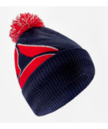 Reebok Logo Intarsia Pom Pom Beanie NWT Color Navy with Red Trim - $11.63 CAD