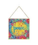 Peace Suncatcher Izzy and Oliver 7" Vivid Colors and Hearts Glass Hanging Chain - $26.72