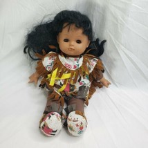 Vintage Native American Baby  Doll 12&quot; Sleepy Eyes - £14.24 GBP