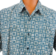 Cooke Street Hawaiian Aloha 2 XL Shirt Geometric Tapa Floral Tropical - £39.37 GBP