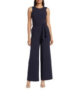 Eliza J EJ2-6822 Sleeveless Tie Waist Jumpsuit SZ 6 Navy - $108.04 CAD