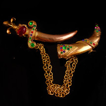 Vintage large arabian duette - Aladdin ALI Baba - Designer signed scimit... - £271.74 GBP