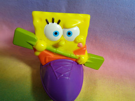McDonald&#39;s 2012 SpongeBob Paddling In A Purple Canoe Plastic Toy - as is - £1.96 GBP