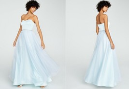 New Betsey Johnson Light Teal Blue Strapless Glitter Tulle Gown Sz 6 Prom Dress - £69.74 GBP