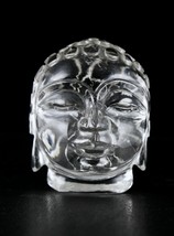 Natural Crystal Quartz Buddha Head 2 Inch 820 Carats Gemstone Statue Home Decor - £144.25 GBP