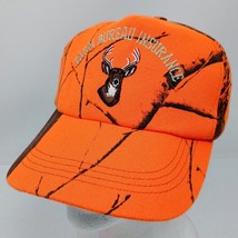 Vintage Farm Bureau Insurance Orange Camo Made in USA Snapback Trucker H... - £15.40 GBP