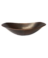 18&quot; Oval Copper Modern Sleigh Vessel Bathroom Vanity Sink with Drain - £156.32 GBP