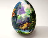 Vintage Russian Ukraine HAND PAINTED Porcelain Egg Tropic Art - SIGNED Q... - $34.97