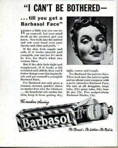 1938 Print Ad Barbasol Shave Cream Lady Can&#39;t Be Bothered by Rough Face - £7.29 GBP