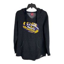 LSU Womens Sweat Shirt Size Medium Hoodie Gray LSU Geaux Tigers Long Sleeve - £22.14 GBP