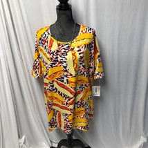 LuLaRoe Irma Top Womens Size Large Yellow Red Blue Oversized Tunic NEW - £14.70 GBP