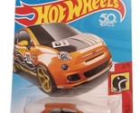 2018 Hot Wheels HW Daredevils Fiat 500 Orange Die Cast Toy Car NIB - $3.91