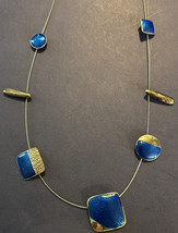 Vintage Ladies Fashion Necklace - 18&quot; Adjustable - Blue - £5.36 GBP