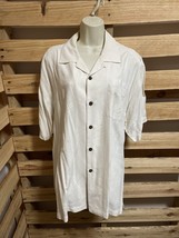 Tommy Bahama Button Down Short Sleeve Shirt Men&#39;s Size Large 100% Silk K... - £19.55 GBP