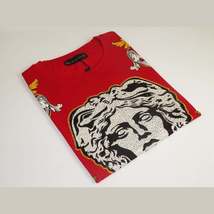 Men LAVERITA European Fashion Shirt Short Sleeves Medusa Floral Design 93361 Red image 3