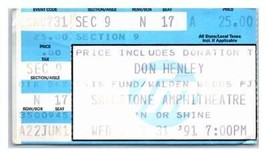 Don Henley Concert Stub Juillet 31 1991 Bonner Ressorts Kansas - £26.69 GBP