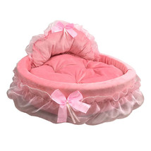 Hanpanda Fantasy Bow Lace Dog Beds - Detachable Oval Princess Pet Bed - £33.52 GBP+