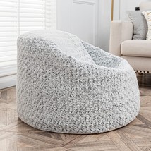 Plush Flower Bean Bags Chairs(No Filler) Grey Storage Beanbag Chair Cover Living - £38.97 GBP