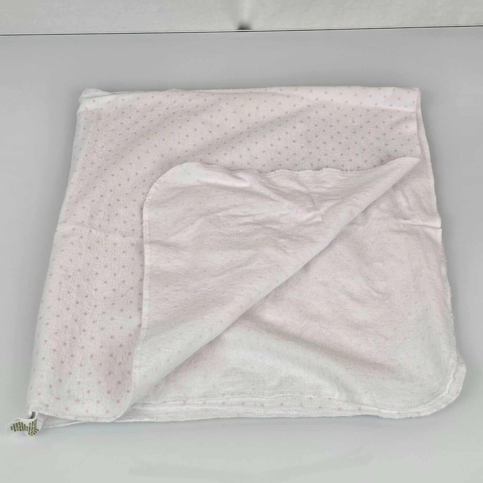 Circo White Pink Small Polka Dot Cotton Flannel Baby Receiving Blanket - £19.46 GBP