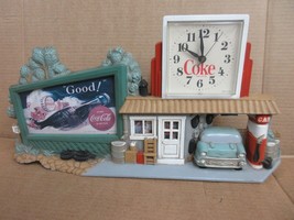 Vintage Coke Gas Service Station Hanging Wall Clock Sign Advertisement  A - £28.87 GBP