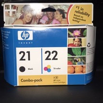 New HP 21 Black C9351A &amp; 22 Tri Color C9352A Combo Ink cartridge for Pri... - £39.34 GBP