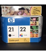New HP 21 Black C9351A &amp; 22 Tri Color C9352A Combo Ink cartridge for Pri... - £39.10 GBP