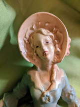 Chalkware Lady Figurine Vintage image 6