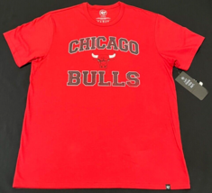 &#39;47 Brand Men&#39;s Red NBA Chicago Bulls Graphic Short Sleeve Tee Size XL NWT - £13.90 GBP