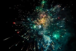 Digital Image Picture Photo Pic Wallpaper Background Fireworks Green God... - £0.76 GBP