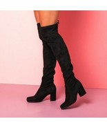 Unisa Black Over The Knee Stretch Heeled Boots Size 8 new - £74.00 GBP