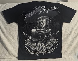 Day Of Dead Lady La Bandida Gun Pistol Tequila Bullet Flower Rose T-SHIRT - $11.27