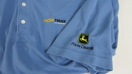 Port Authority Signature Men L Blue Polo Shirt Nortrax John Deer Embroider Logos - £7.85 GBP