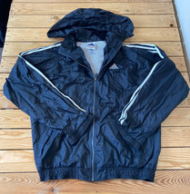 adidas Men’s full zip hooded jacket size XL black R1 - £11.84 GBP