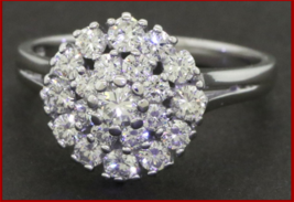 Elegant 1.31ct VS1/G Stunning Diamond Cluster Cocktail Ring 14K White Gold  Sz 8 - £1,432.83 GBP